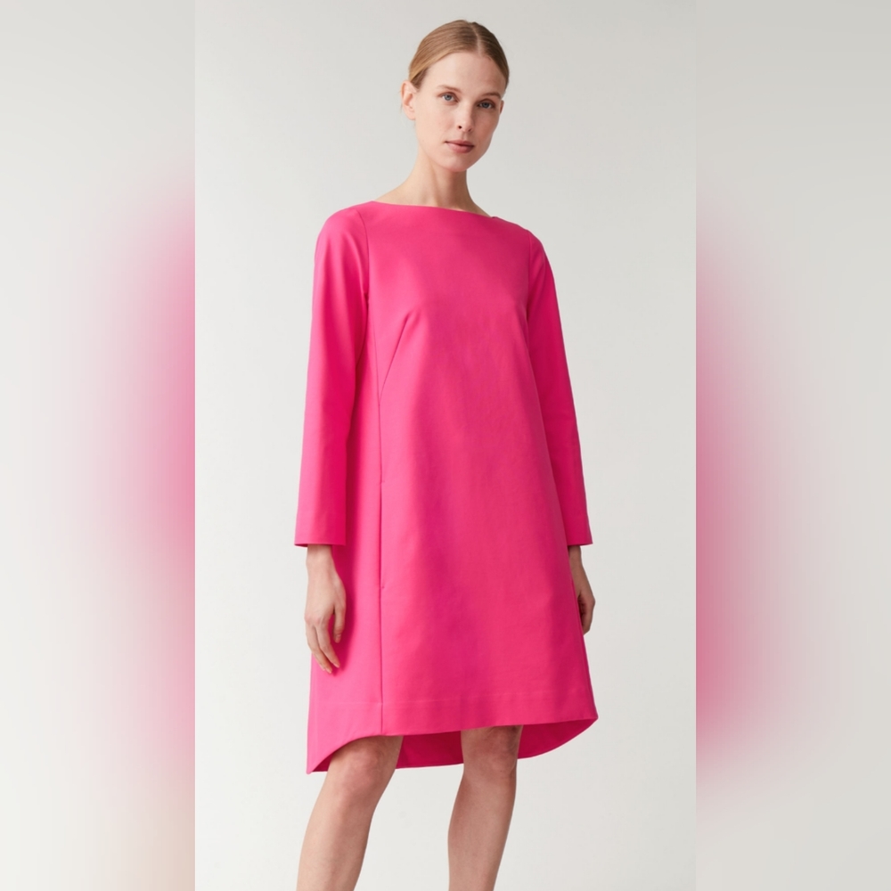 COS Pink Asymmetrical Hem Dress size 8 EU 38